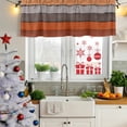 thumbnail image 6 of Burnt Orange Grey Valances for Windows, Decorative Rod Pocket Window Valance Curtains, Vintage Stripe Farmhouse Wood Grain Short Curtain Drapes for Kitchen/Living Room, 2 Panels, 42" W x 12" L, 6 of 8