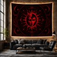 thumbnail image 6 of Anthropomorphic Sun and Moon Face Against Black, Mystical Illustration for Occult Enthusiasts, Sacred Geometry Decor, Halloween Gift, Tapestry Wall Hanging for Bedroom and Living Room, 6 of 7
