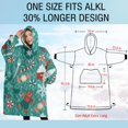 thumbnail image 4 of Oversized Wearable Blanket Hoodie,Green Christmas Baking Pattern Sherpa Blanket Hoodie with Super Pockets,Super Warm Fuzzy Pullover for Women & Men, 4 of 6