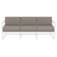 thumbnail image 3 of Luxury Commercial Living 79" White Outdoor Patio Sofa with Sunbrella Taupe Brown Cushion, 3 of 8