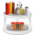 thumbnail image 1 of Especiero giratorio 2 en 1 hecho de plástico libre de BPA Especiero giratorio de doble capa con 2 estantes giratorios para cocina, baño, almacenamiento, tarro de especias, 1 of 6