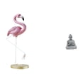 thumbnail image 1 of Estatua de resina de flamenco, escultura de mono Buda, figura en miniatura para meditar, arte de resina para el hogar o jardín, ideal para decorar la, 1 of 8