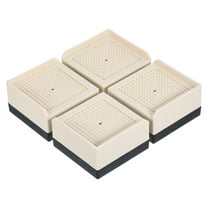 Unique Bargains Furniture Risers Bed Square Bed Risers Adjustable Couch Lifter Block Beige 3" x 3" x 1.5"