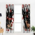 thumbnail image 5 of Hokiten Black Christmas Blackout Curtains | Light Blocking Print Window Curtains, Snowman Elk Balls Snowflake Xmas Thermal Insulated Window Drapes for Living Room Kitchen Cafe (2 Panels, 84"W x 63"L), 5 of 7