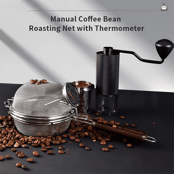 Stainless Steel Coffee Roaster with Thermometer, Home Use
