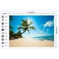 thumbnail image 2 of ABPHOTO Polyester 7x5ft Seaside Sand Beach Backdrop Coconut Trees Sunshine Blue Sky White Cloud Nature Ocean Sailing Summer Journey Photography Background for Kids Adults Wedding Photo Studio Props, 2 of 3