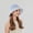 Blue, variant on Crochet Knit Bucket Hat with Openwork Floral Pattern and Rolled Brim for Lightweight Summer Style - Khaki