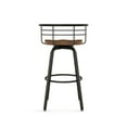 thumbnail image 5 of Amisco Brisk 26 In. Swivel Counter Stool - Light Brown Distressed Wood / Dark Grey Metal, 5 of 10