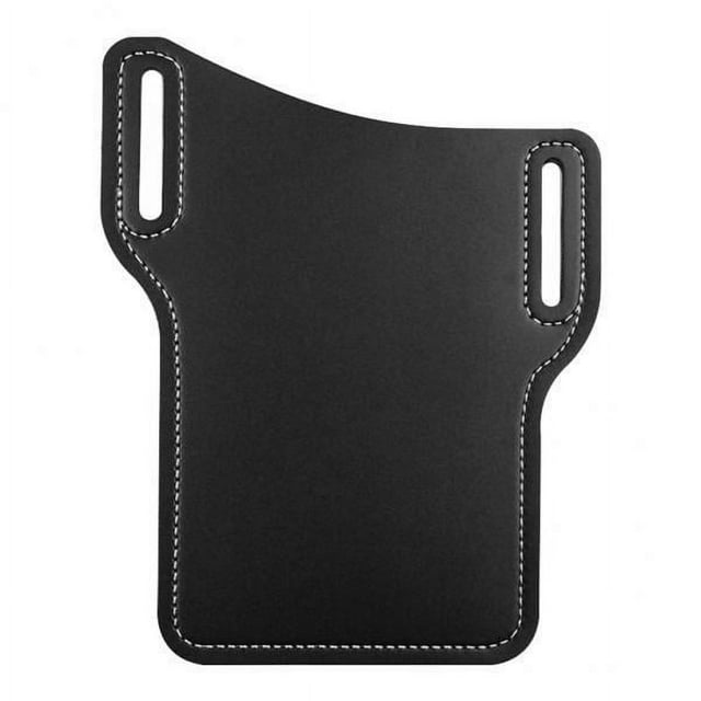 2x Hombres Cintura Teléfono Bolsa PU Loop Cinturón Multiusos Estuche de Transporte Negro 2 piezas