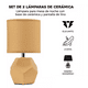 thumbnail image 2 of Set De 2 Lámparas De Buró Cerámica Estilo Minimalista 12.5 Estructura Café Pantalla Café, 2 of 5