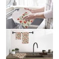 thumbnail image 5 of Red Strawberry Kitchen Dish Towels for Drying Dishes Set of 4, Summer Fruits Farmhouse Leaves Floral Retro Waffle Weave Microfiber Hand Tea Bathroom Towels Quick Dry & Absorbent Towel 12x12, 5 of 7