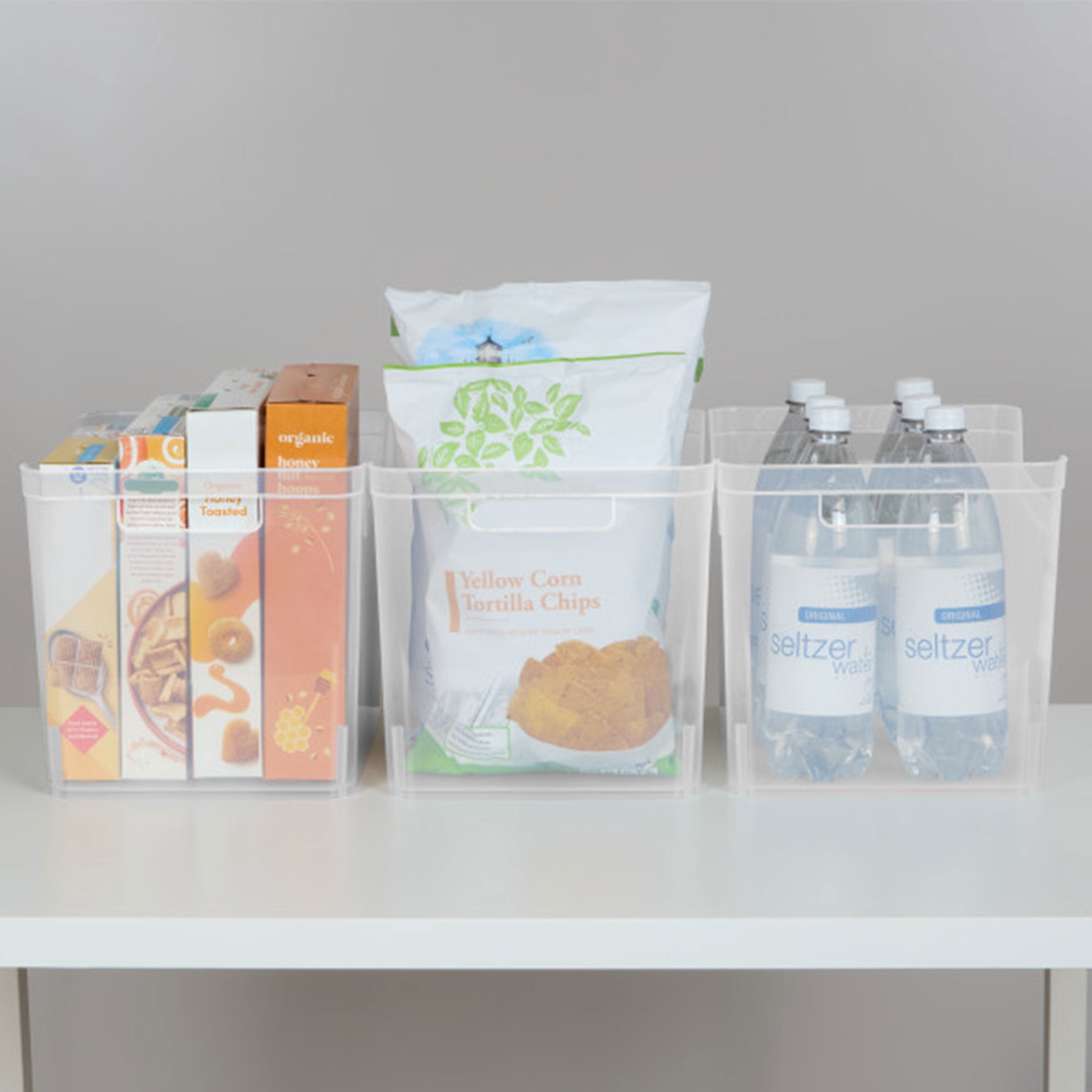 Sterilite Wide Shelf Bin, Clear Plastic Open Storage Containers, Multi-purpose Organizers, 6 Count