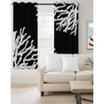 thumbnail image 4 of Sea White Coral Blackout Curtains for Bedroom Living Room, Marine Black Background Modern Art 39 In Long Thermal Insulated Room Darkening Drapes Grommet Window Treatments, 27.5 x 39 In, 4 of 9