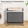 thumbnail image 2 of Canasto para ropa STORAGE MANIAC de 120 L, 3 compartimentos, con ruedas, 2 of 8
