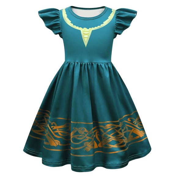 Princess Dress for Girls Halloween Flutter Sleeve Costume Fancy-Dress