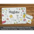 thumbnail image 2 of Printtoo Personalized Placemat & Coaster Set For Kids Toddlers,Birthday Gift For Boys,Gift For Girls,Tropical-8x11.5 Inch, 2 of 5