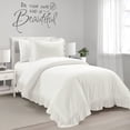 thumbnail image 1 of Juego de ropa de cama Lush Decor Reyna Cotton Twin XL, blanco, 2 piezas, 1 of 7