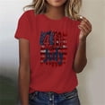 thumbnail image 4 of Sexlip Womens Swimsuit Set Stacked Flag Print Cover Up Design Crew Neck Short Sleeve Relaxed Silhouette Breathable Fabric for Pool Parties Red L, 4 of 6