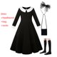 thumbnail image 1 of Disfraz de Wednesday Addams para niña, novedad de 2023, Vestidos para niñas, Vestidos de fiesta de malla, disfraces de carnaval de 3 a 12 años, 7-8T (etiqueta 140) Gao Jinjia LED, 1 of 2