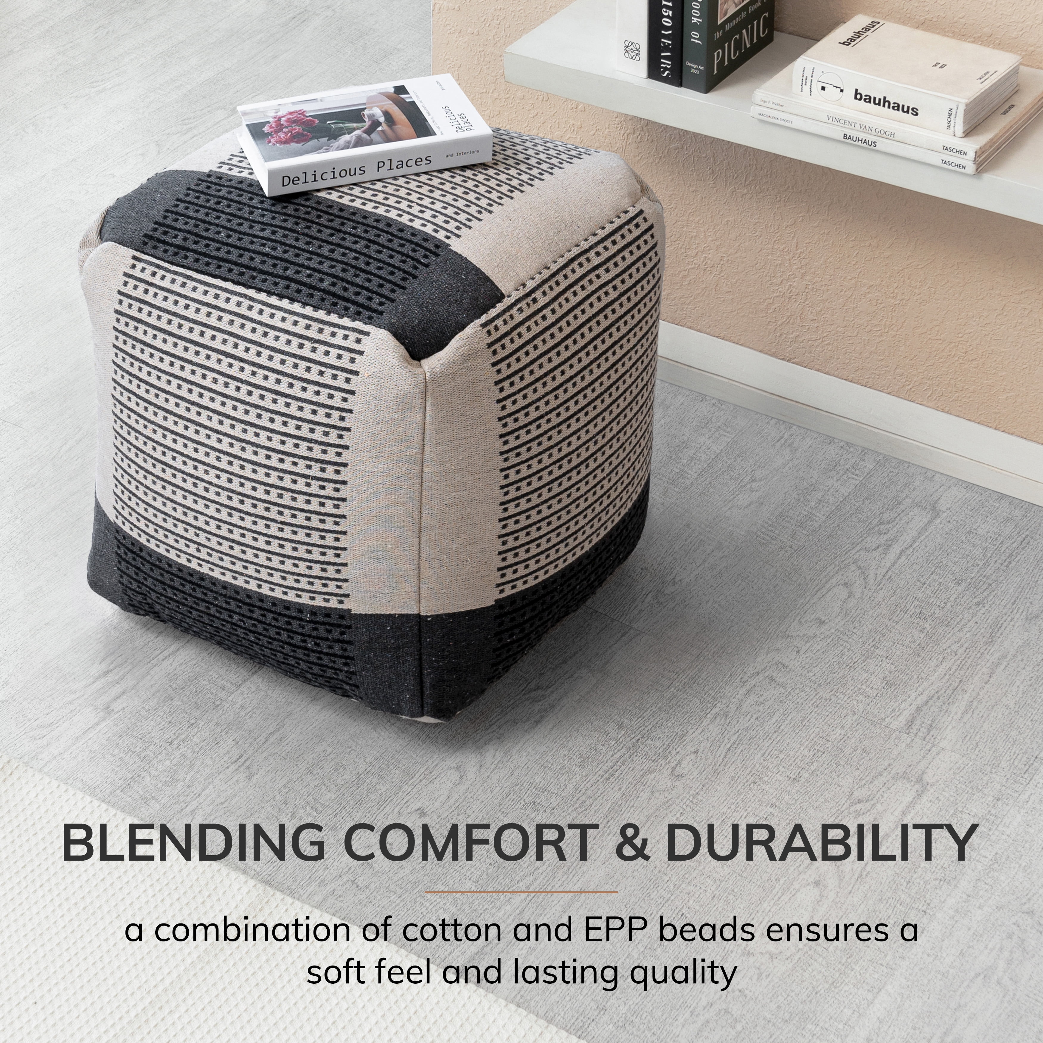 Anji Mountain Cotton Square Poufs