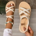 thumbnail image 5 of Mepaouo Women's Summer Strappy Flat Sandals Adjustable Open Toe Fisherman Slingback Gladiator Shoes, 5 of 8
