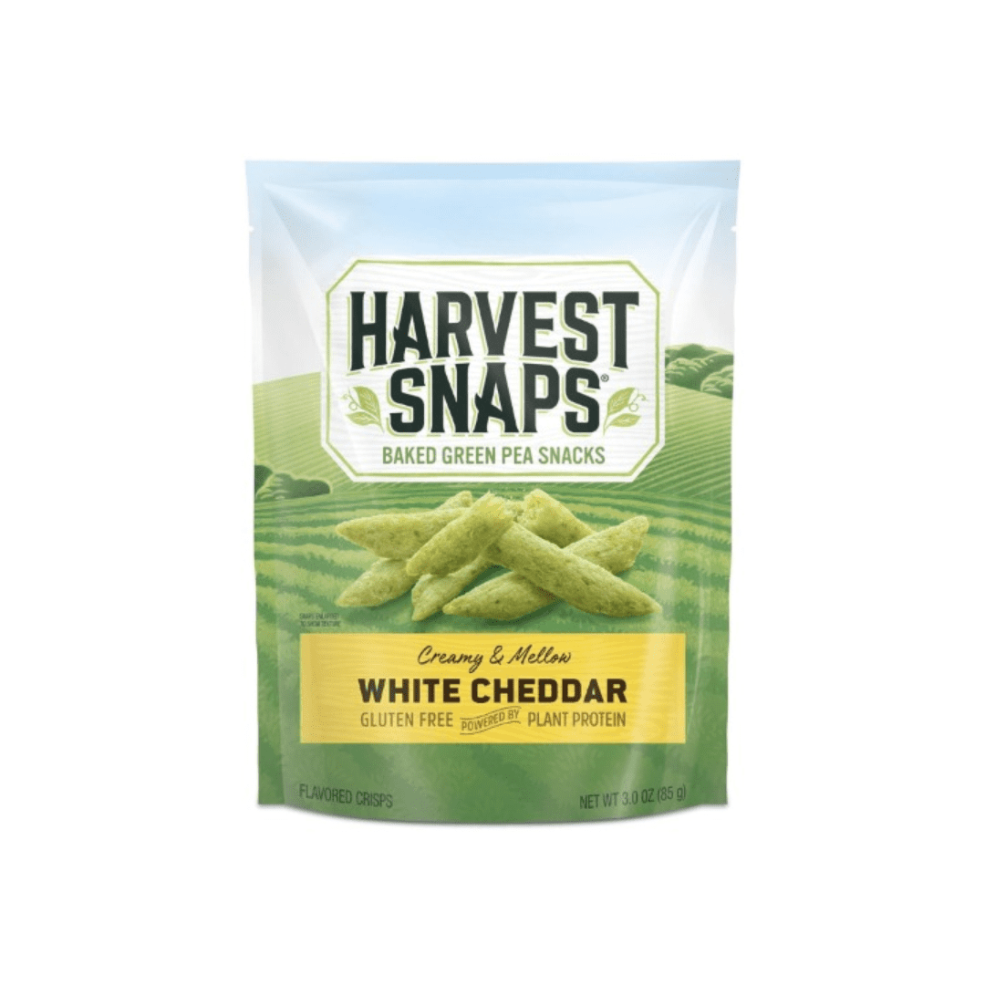 Snack Pack Veggie Chips White Cheddar Flavor – Gluten-Free, Plant-Based Protein Snack – 4 Pack for Lunches, On-the-Go, or Anytime Snacking –  Flavorful Veggie Chips