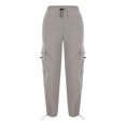 thumbnail image 4 of UVEASISHA Wide Leg Cargo Pants for Women Drawstring Elastic Waisted Parachute Pants Trendy Casual Track Pants Street Trousers Ofertas Flash Gray L, 4 of 7