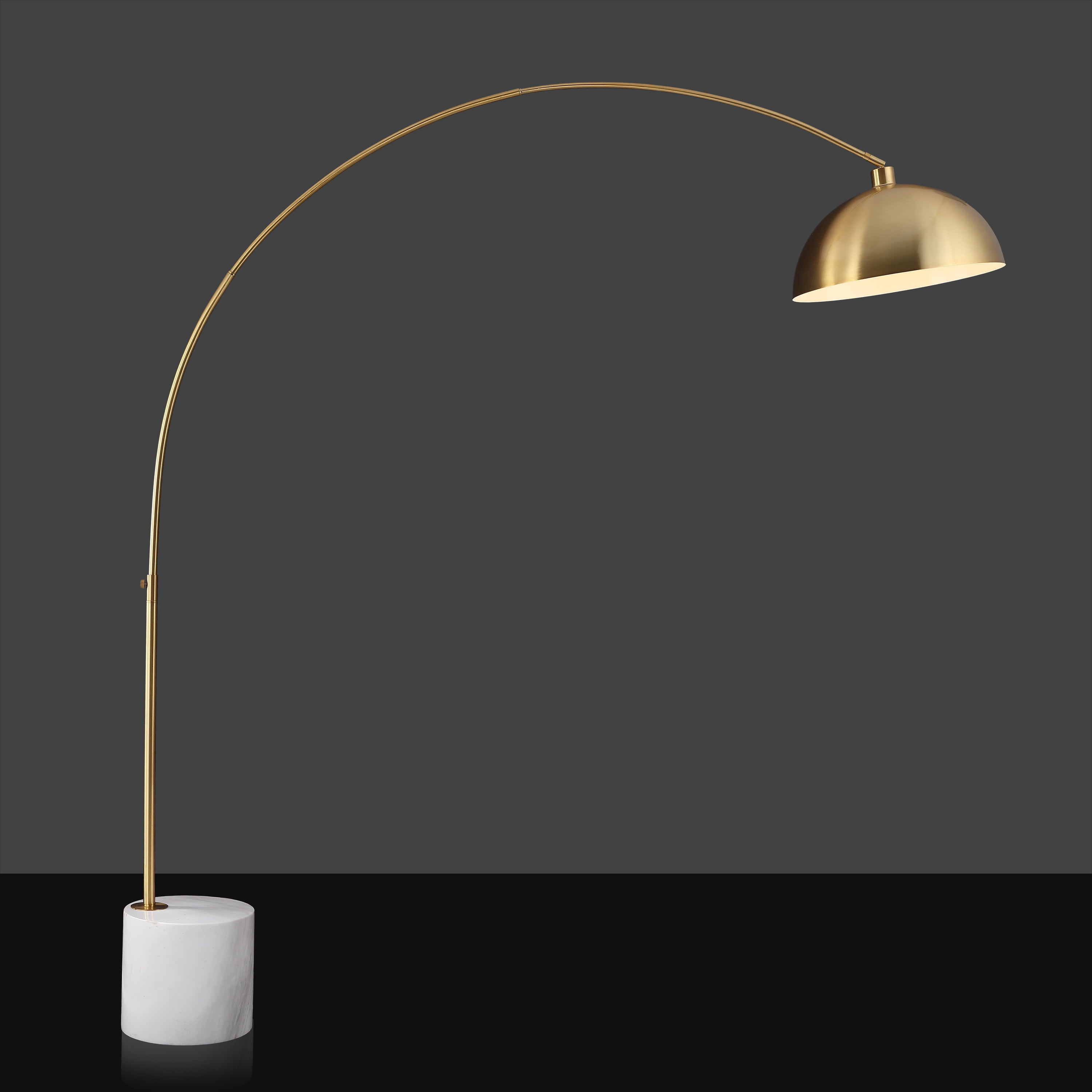 Safavieh Couture Rosabellina 80" Electroplating Gold and White Marble Base Floor Lamp