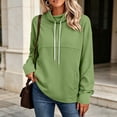 thumbnail image 5 of Women's Lightweight Hoodie Funnel Neck Sweatshirts Drawstring Aesthetic Drop Shoulder Long Sleeve Pullover Top With Side Pockets, 5 of 5
