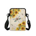 thumbnail image 2 of POLERO Dragonfly Flower Crossbody Bags Polyester Crossbody Purse for Men, 2 Layers Portable Shoulder Bags, 2 of 7