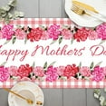 thumbnail image 3 of SUNOLIFE Happy Mother's Day Table Runner,Pink Floral Buffalo Plaid Kitchen Dining Table Cover Decoration for Home Party 13 x 108 Inch, 3 of 4