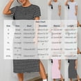 thumbnail image 3 of VBVC Women's Short Sleeve Striped Midi Dress , Ladies' Stretchy Crewneck Side Slit Long T-Shirt Dress , Relaxed Fit Summer Basic Tunic Dress For Women, S-3XL, 3 of 6