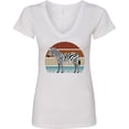 thumbnail image 3 of Inktastic Zebra Safari Animal Sunset Women's V-Neck T-Shirt, 3 of 5