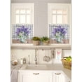 thumbnail image 5 of Purple Lavender 2 Panel Kitchen Curtains for Small Windows, Spring Butterfly Daisy Watercolor Gray Bathroom Tier Curtain, Short Window Treatment for Bedroom/Living Room 55"x36", 5 of 6