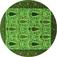thumbnail image 1 of Ahgly Company Indoor Round Oriental Green Industrial Area Rugs, 6' Round, 1 of 4