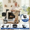 thumbnail image 4 of Flycity 24V 4 Wheel Mobility Scooter for Seniors, Foldable 30 Miles Long Range Electric Scooter with LED Lights and Basket, 20Ah Electric Powered Wheelchair Device for Adults, Silver, 4 of 9