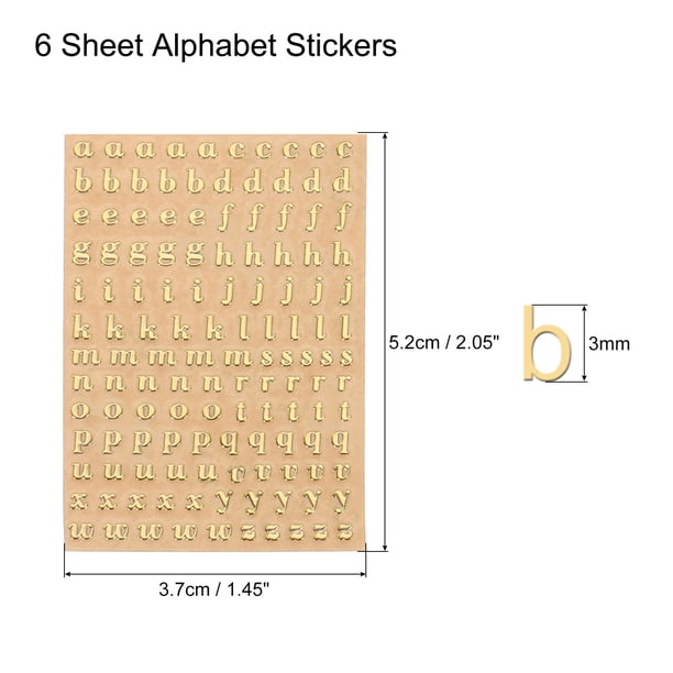 Lot de 18 petites feuilles d'autocollants en résine avec lettres dorées et argentées pour nail