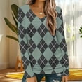 thumbnail image 2 of Long Sleeve Tops for Women Casual V Neck T-shirts with Graphic Print Loose Fit Tunic Tops Fall Spring Tees (M, Gray 01), 2 of 5