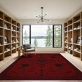 thumbnail image 2 of ODIKA 9'x12' Washable Area Rug Non-Slip, Chair-Friendly Deep Red Gothic Floral Elegance Intricate Victorian Motif with Bats for Dining Room, Basement, Large Office, 2 of 7
