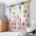 thumbnail image 2 of Yayeee Window Curtains Set of 2 for Living Room Light Filtering 63"x52", Colorful Circles, 2 of 7