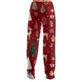 thumbnail image 4 of Women's Casual Fashion Christmas Pajama Pants, Long Sleepwear Trousers for Sports and Home Use, Comfortable and Soft Material for Nightwear and Lounging,Wine,M, 4 of 7