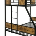thumbnail image 6 of Harper & Bright Designs Twin Over Full Metal Bunk Bed with 2 - Side Ladder and Full-Length Guardrail, Metal Bunk Bed Frame with Large Under Bed Storage for Bedroom, Black & Brown, 6 of 10