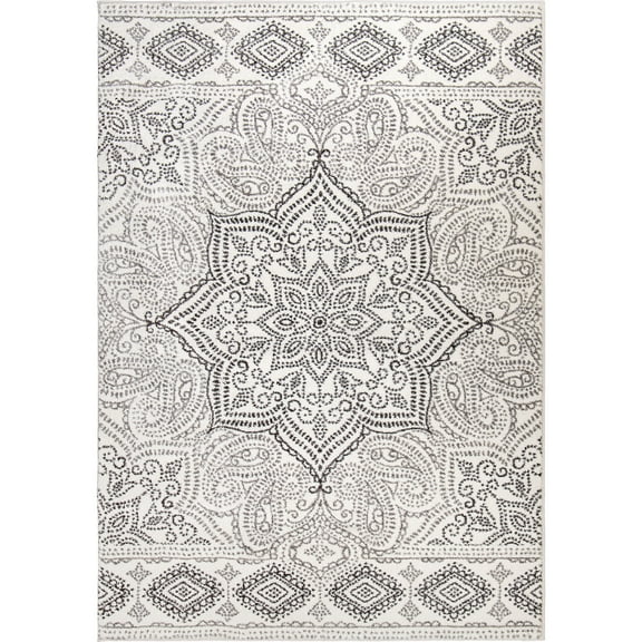 Orian Cachemir 5'3" X 7'6" White Floral Paisley Indoor Area Rug