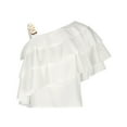 thumbnail image 4 of HAPIMO Women's Trendy Loose Tops Tunic Sleeveless One Shoulder Ruffle Pullover Elegant Casual Relaxed Blouses for Teen Girls Summer Tees Solid Color White XL, 4 of 9
