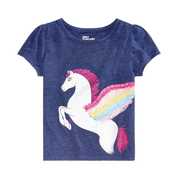 Epic Threads Toddler Girls Graphic Print T-Shirt Navy 2T