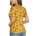 thumbnail image 3 of Vsdgher Bees And Ladybug Women Shirts V Neck Short Sleeve Tops T-Shirt Basic Tees, S to 3XLLarge, 3 of 5