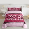 thumbnail image 2 of jejeloiu Vintage Geometric Rhombus Twin Comforter Sets,Pink Black Aztec Triangle Bedding Set For Men Women Reversible 2 Pieces, 2 of 8