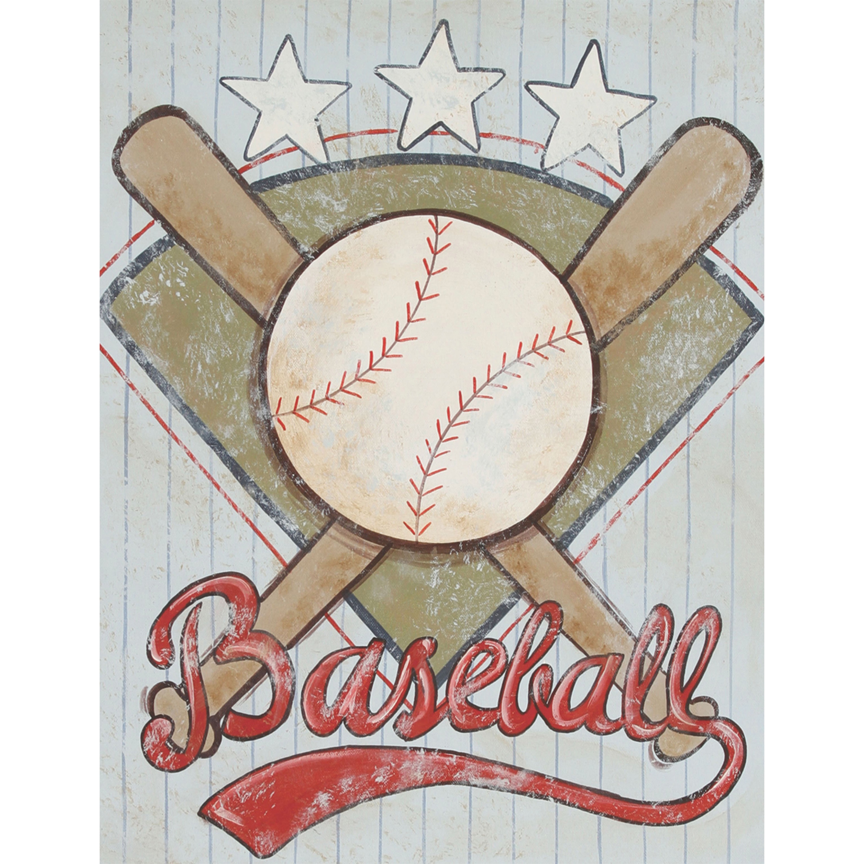 "Baseball Stars" by Reesa Qualia Painting Print on Wrapped Canvas