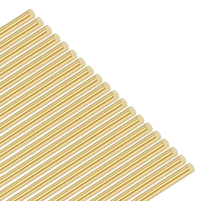 20-Pack Brass Rod, 2.5mmx200mm H65 Solid Round Rods for Knife Handle Pins Material Making Supplies/Shaft Crafts/Model DIY, Lathe Rivet Dowel Stock Tube