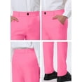 thumbnail image 6 of INSPIRE CHIC Men's Formal Flat Front Straight Fit Solid Prom Dress Pants 30 Pink, 6 of 6